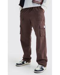 BoohooMAN - Tall Elastic Waist Relaxed Fit Buckle Cargo Jogger - Lyst