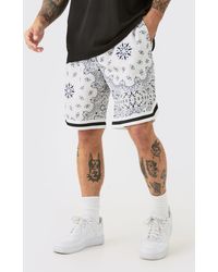 BoohooMAN - Loose Fit Mid Length Bandana Mesh Basketball Short - Lyst