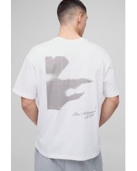 BoohooMAN - Oversize T-Shirt mit abstraktem Print - Lyst
