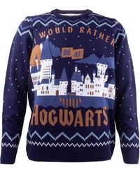 BoohooMAN - Harry Potter Rather Be At Hogwarts Knitted Jumper - Lyst