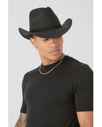 BoohooMAN - Melton Western Hat In Black - Lyst