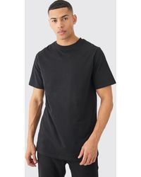 Boohoo - Basic Longline Crew Neck T-shirt - Lyst