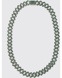 BoohooMAN - Iced Prong Cuban Necklace - Lyst