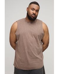 BoohooMAN - Plus Acid Wash Regular Fit Tank - Lyst
