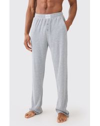BoohooMAN - Relaxed Fit Waffle Lounge Bottoms In Grey Marl - Lyst