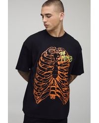 Boohoo - Black Oversized Extended Neck Misfits License Printed T-Shirt - Lyst