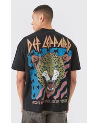 BoohooMAN - Oversized Def Leopard Large Scale License T-shirt - Lyst