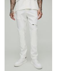 Boohoo - Pantalón De Traje Pitillo Con Cremallera - Lyst