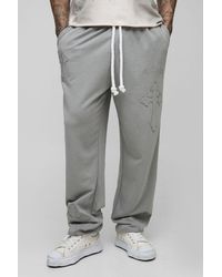 Sweatpants With Rope BoohooMAN Plus Cross Applique Rope Drawcord Oversized Loopback ...