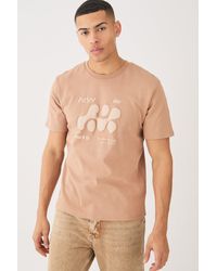 BoohooMAN - Heavyweight Interlock Abstract Puff Print T-shirt - Lyst