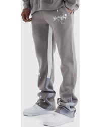 BoohooMAN - Slim Stacked Flare Jogger With Gusset Panel - Lyst