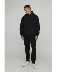 Boohoo - Oversized Bonded Scuba Hooded Cropped Jogger Tracksuit - Lyst