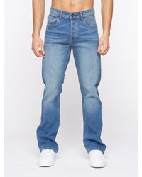 BoohooMAN - Crosshatch Winsbury Bootcut Jeans - Lyst