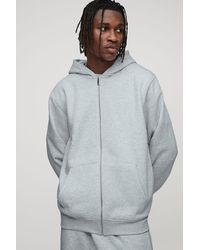 BoohooMAN - Tall Basic Regular Zip Through Hoodie - Lyst