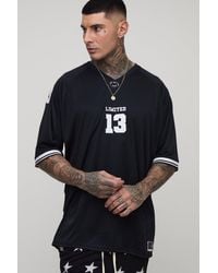 BoohooMAN - Tall Oversized Limited Applique Airtex Baseball Shirt - Lyst