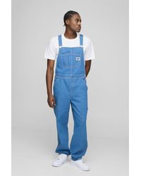 BoohooMAN - Relaxed Fit Worker Denim Overalls - Lyst