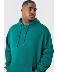 BoohooMAN - Plus Laundered Wash Official Over Head Hoodie - Lyst