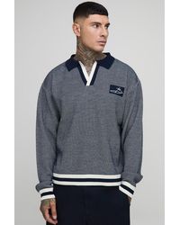 Boohoo - Tall Contrast Edge Open Knit Boxy Oversized Turtle Neck Sweater - Lyst