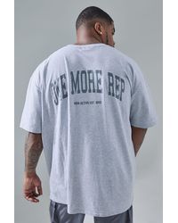 BoohooMAN - Plus Man Active Oversized One More Rep T-shirt - Lyst