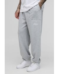 BoohooMAN - Tall Official Embroidered Oversized Loopback Sweatpants - Lyst