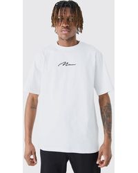 BoohooMAN - Tall Man Signature Embroidered T-shirt - Lyst