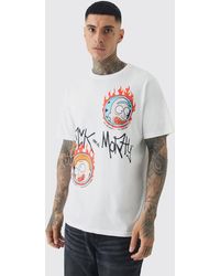 BoohooMAN - Tall Rick & Morty Printed License T-shirt In White - Lyst