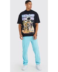 Boohoo - Oversized Space Graphic T-shirt & Jogger Set - Lyst
