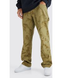 BoohooMAN - Tall Fixed Waist Relaxed Smoke Wash Carpenter Trouser - Lyst