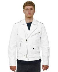 BoohooMAN - Infinity Leather Fringe Hide Leather Biker Jacket- Tokyo - Lyst