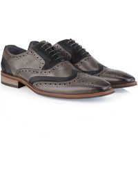 BoohooMAN - Amen Shoes Wexford Leather Two Tone Brogue Shoe - Lyst
