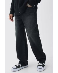 BoohooMAN - Tall Baggy Rigid Double Waistband Denim Jeans - Lyst