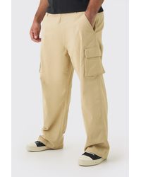 BoohooMAN - Plus Relaxed Fit Fixed Waist Cargo Pants - Lyst