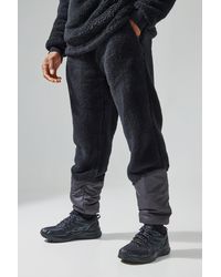 BoohooMAN - Borg Relaxed Fit Jogger With Elasticated Cuff - Lyst