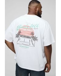 BoohooMAN - Plus Oversized Beverly Hills Palm Print T-Shirt - Lyst