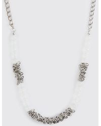 BoohooMAN Perlen-Halskette - Weiß