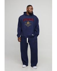 BoohooMAN - Plus Oversized Homme Varsity Applique Hooded Tracksuit - Lyst