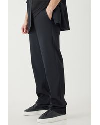 BoohooMAN - Tall Elasticated Waist Slim Flare Stacked Pleated Trouser - Lyst