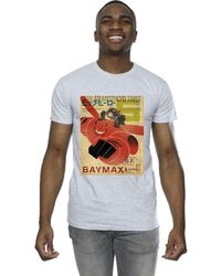 BoohooMAN - Disney Big Hero 6 Baymax Flying Baymax Newspaper T-shirt - Lyst