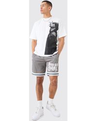 Boohoo - Oversized Snoop Dog License T-shirt And Mesh Short Set - Lyst