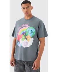 BoohooMAN - Oversized Care Bears Wash License T-shirt - Lyst