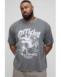 Boohoo - Plus Oversized Washed Renaissance Print T-Shirt - Lyst