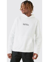 BoohooMAN - Tall Man Dash Over The Head Hoodie In White - Lyst