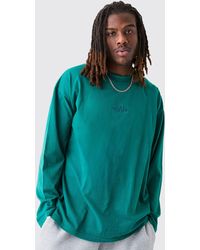 BoohooMAN - Oversized Man Extended Neck Acid Wash Long Sleeve T-shirt - Lyst