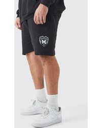 BoohooMAN - Plus Loose Fit Team Ofcl Short In Black - Lyst