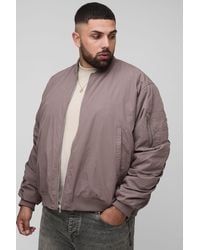 BoohooMAN - Plus Peached Embroidered Ma1 Bomber Jacket - Lyst