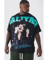 BoohooMAN - Plus Oversized Aaliyah License Print Tee - Lyst