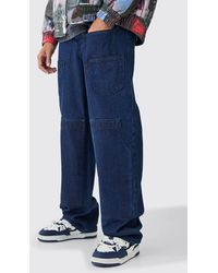 BoohooMAN - Baggy Rigid Multi Pocket Carpenter Jeans - Lyst