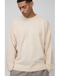 BoohooMAN - Oversized Marl Knitted Sweater - Lyst