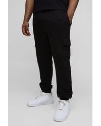 BoohooMAN - Plus 260gsm Loopback Skinny Fit Basic Cargo Joggers - Lyst
