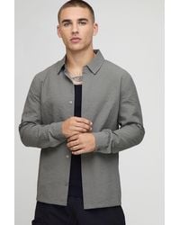 BoohooMAN - Regular Fit Technical Seersucker Shirt - Lyst